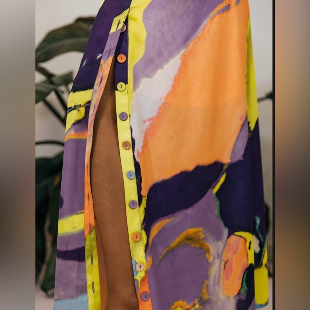 Abstract Multicolor Maxi Dress - Picture 7 of 16